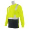 Erb Safety T-Shirt, Birdseye Mesh, Long Slv, Class 2, 9007SB, Hi-Viz Lime/Blk, MD 62414